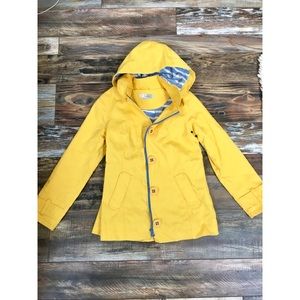 Boden Yellow Raincoat with Detachable Hood